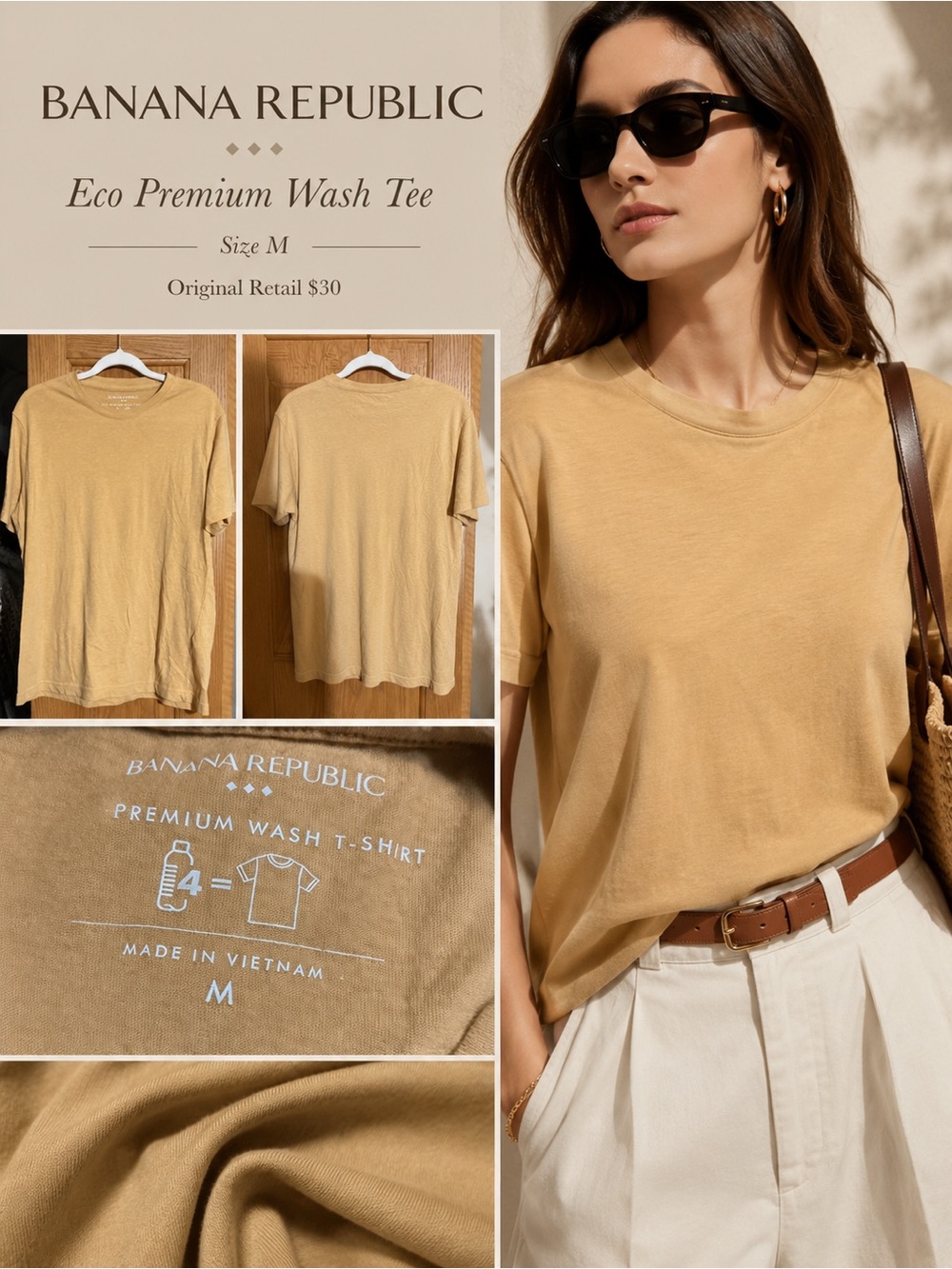 Banana Republic Short Sleeve Crewneck Tee - Mustard Yellow